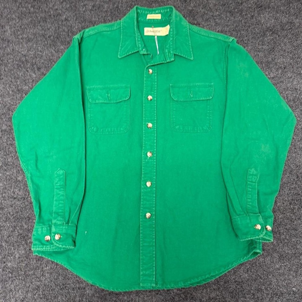 Vintage 1990s St. John's Bay Green Chamois Shirt